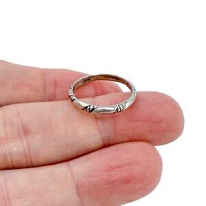Vintage Sterling Silver 925 Rope Textured Band Ring Size 7.5